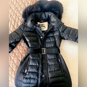 Burberry puffer coat with fur hood